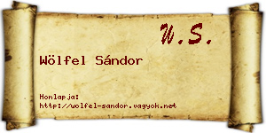 Wölfel Sándor névjegykártya