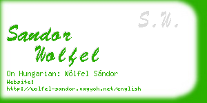 sandor wolfel business card